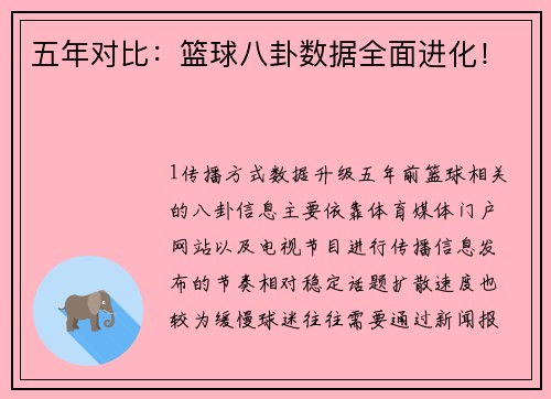 五年对比：篮球八卦数据全面进化！